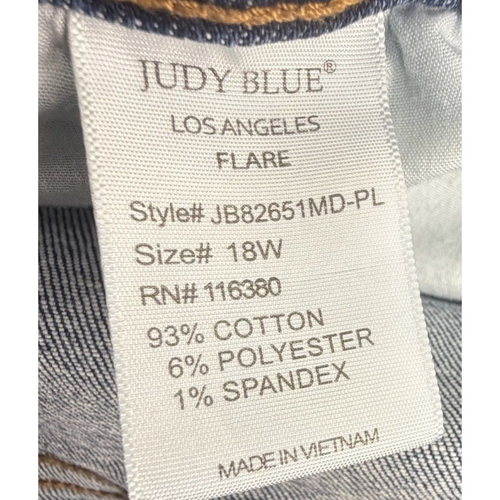 Judy Blue High Rise Flare Women's Jeans Sz 18W Medium Wash Front Seam Stretch - Picture 4 of 8